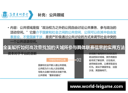 全面解析如何高效查找加的夫城所参与具体联赛信息的实用方法